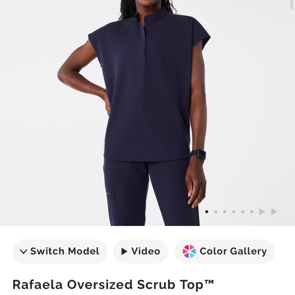 Figs Rafaela Oversized Scrub Top - Navy Blue